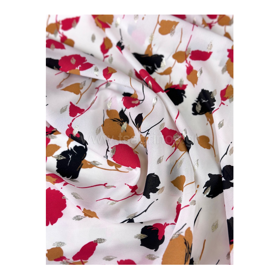 ΥΦΑΣΜΑ ΚΡΕΠ ΖΟΡΖΕΤΑ ΦΛΟΡΑΛ ΜΕ ΧΡΥΣΟ FOIL ΣΧΕΔΙΟ