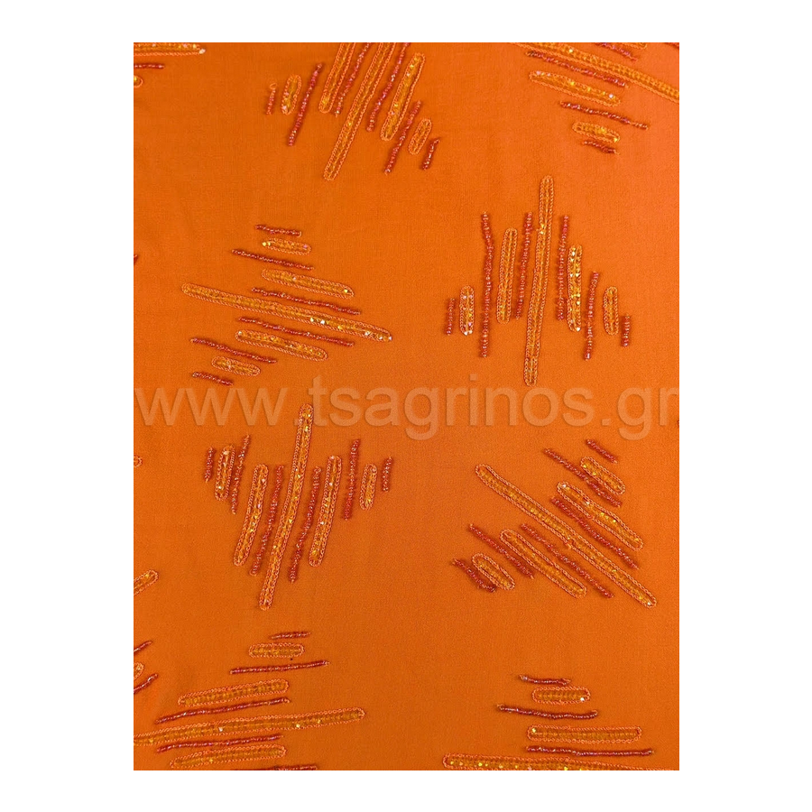 ΥΦΑΣΜΑ 100% ΜΕΤΑΞΩΤΗ ΜΟΥΣΕΛΙΝΑ ΧΕΙΡΟΠΟΙΗΤΗ ΙΝΔΙΑΣ ΚΕΝΤΗΜΕΝΗ ΜΕ ΧΑΝΤΡΕΣ - Ρετάλι 1.20μ.