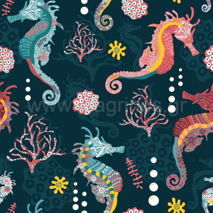 ΥΦΑΣΜΑ ΠΟΠΛΙΝΑ 100% ΒΑΜΒΑΚΙ (ΙΠΠΟΚΑΜΠΟΙ ΣΕ ΒΥΘΟ) - Ρετάλια 1.20μ. + 2.40μ.