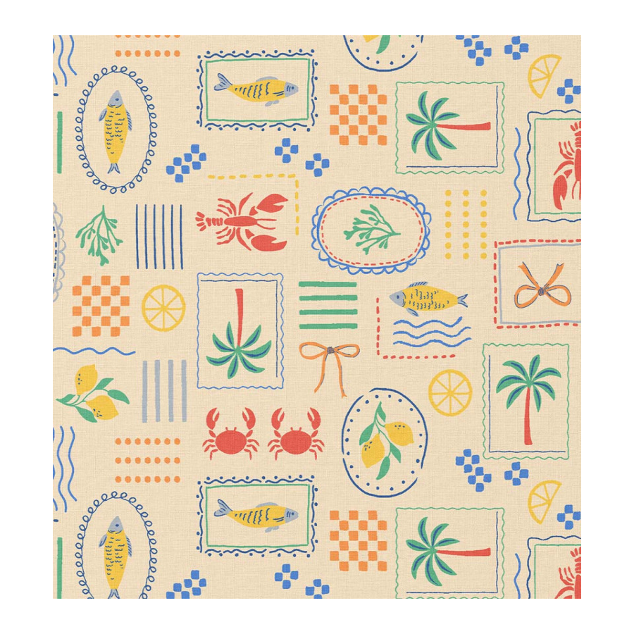 ΥΦΑΣΜΑ ΠΟΠΛΙΝΑ 100% ΒΑΜΒΑΚΙ - LEMON & LOBSTER