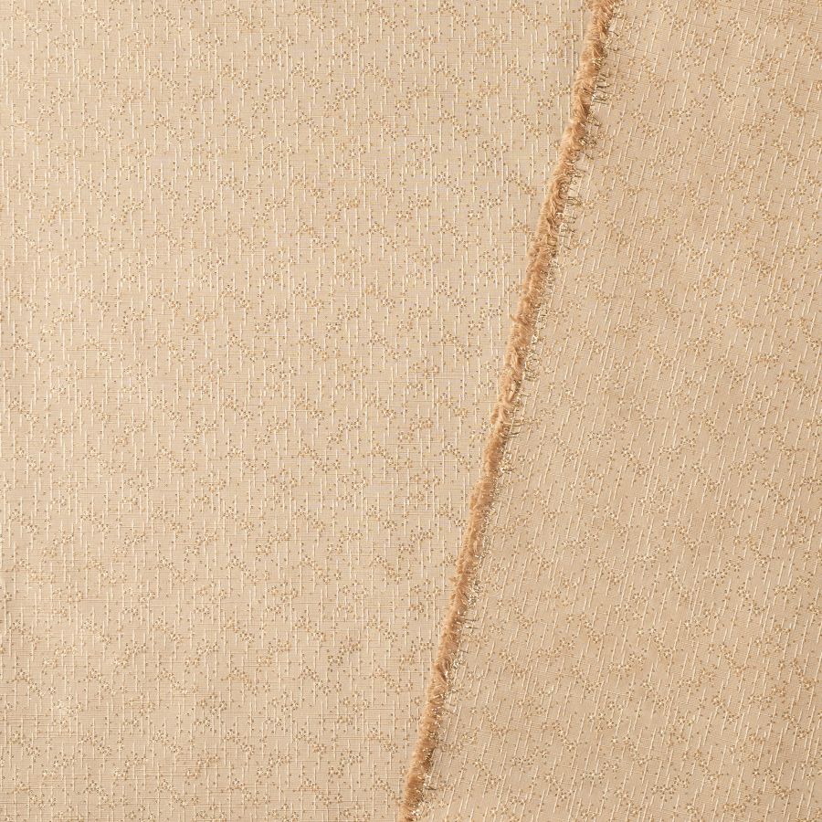 ΥΦΑΣΜΑ ΠΟΛΥΤΕΛΗ ΖΑΚΑΡ ΓΚΡΟ ΛΑΜΕ ΜΕ ΜΕ ΑΝΑΓΛΥΦΟ ΓΕΩΜΕΤΡΙΚΟ ΣΧΕΔΙΟ - ΜΠΕΖ ΧΡΥΣΟ ΓΡΑΜΜΙΚΟ ΜΕ ΨΙΛΟ ΦΛΟΡΑΛ - Ρετράλι 1.80μ.