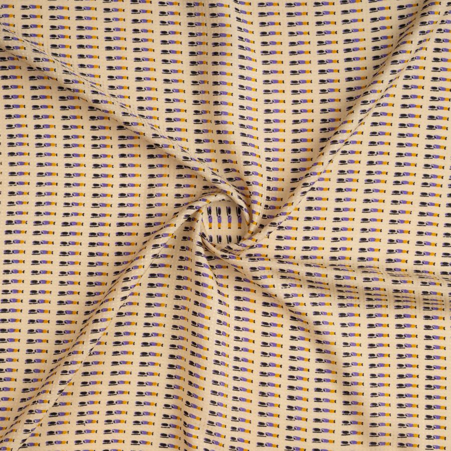 ΥΦΑΣΜΑ VINTAGE ΖΑΚΑΡ “ΒΟΜΒΥΞ” ΑΠΟ ΣΥΜΜΕΙΚΤΕΣ ΙΝΕΣ - ΦΑΡΔΟΣ 0,90 - MICRO GEOMETRIC