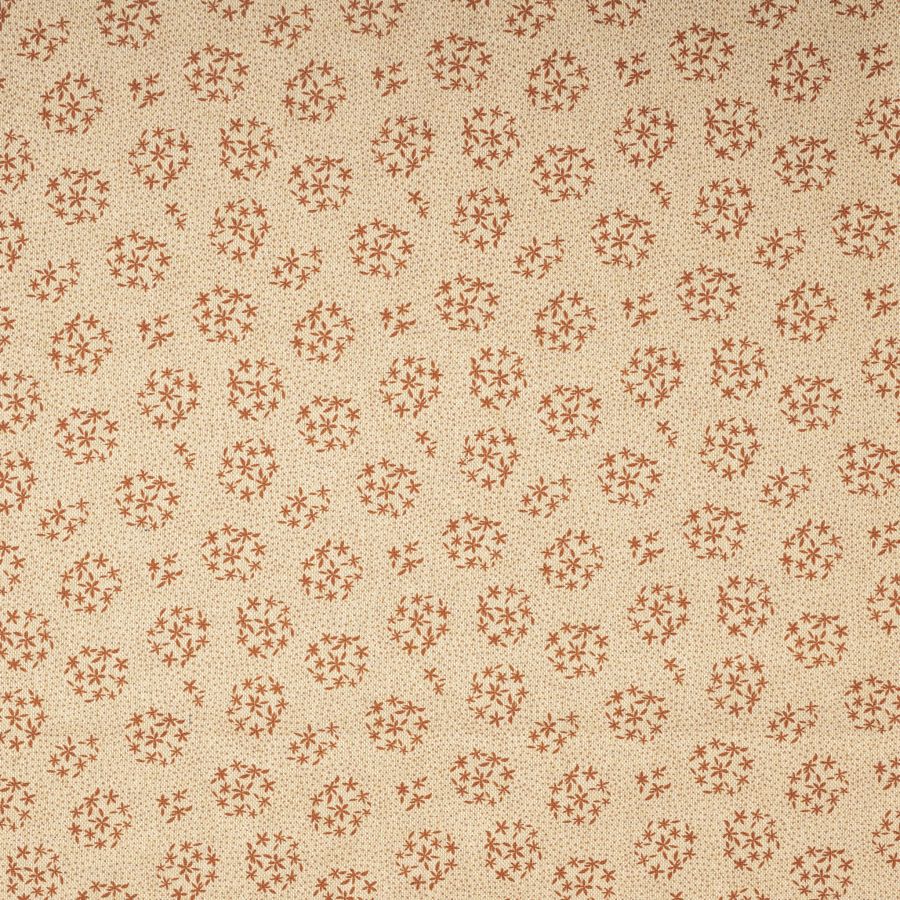 ΥΦΑΣΜΑ 100% ΒΑΜΒΑΚΕΡΟ ΠΥΚΝΟ ΜΕ ΥΦΑΝΣΗ ΛΙΝΟΥ (LINO BLOOM) TERRACOTTA DAISY DOTS 