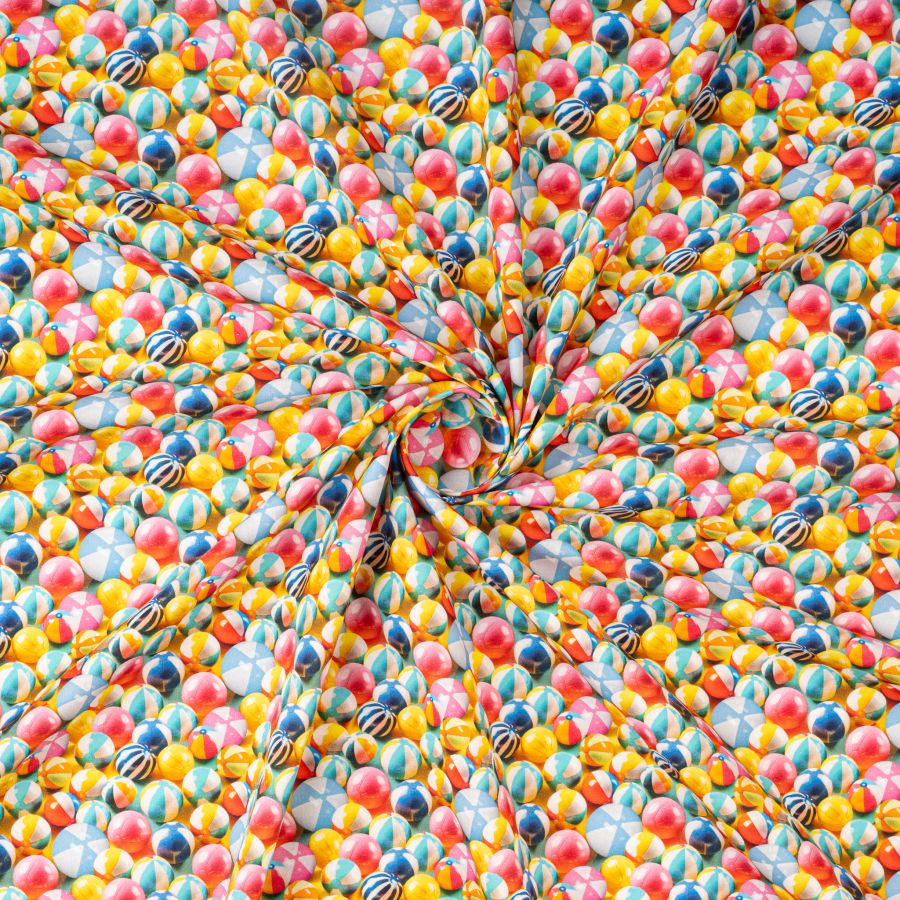 ΥΦΑΣΜΑ ΠΟΠΛΙΝΑ 100% ΒΑΜΒΑΚΙ DIGITAL PRINT -ΥΦΑΣΜΑ ΠΟΠΛΙΝΑ 100% ΒΑΜΒΑΚΙ DIGITAL PRINT - BEACH BALLS 5D ΣΧΕΔΙΑ