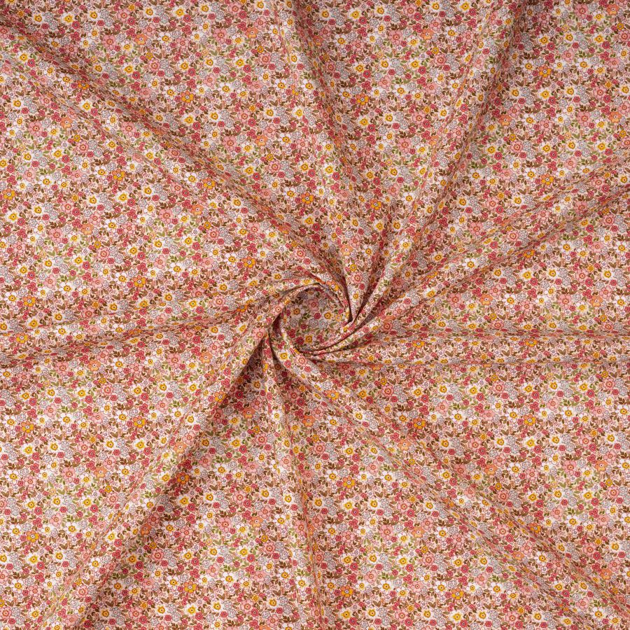 ΥΦΑΣΜΑ ΠΟΠΛΙΝΑ 100% ΒΑΜΒΑΚΙ DIGITAL PRINT - LIBERTY FLORAL ΜΙΚΡΟ ΡΟΖ / ΠΟΡΤΟΚΑΛΙ 