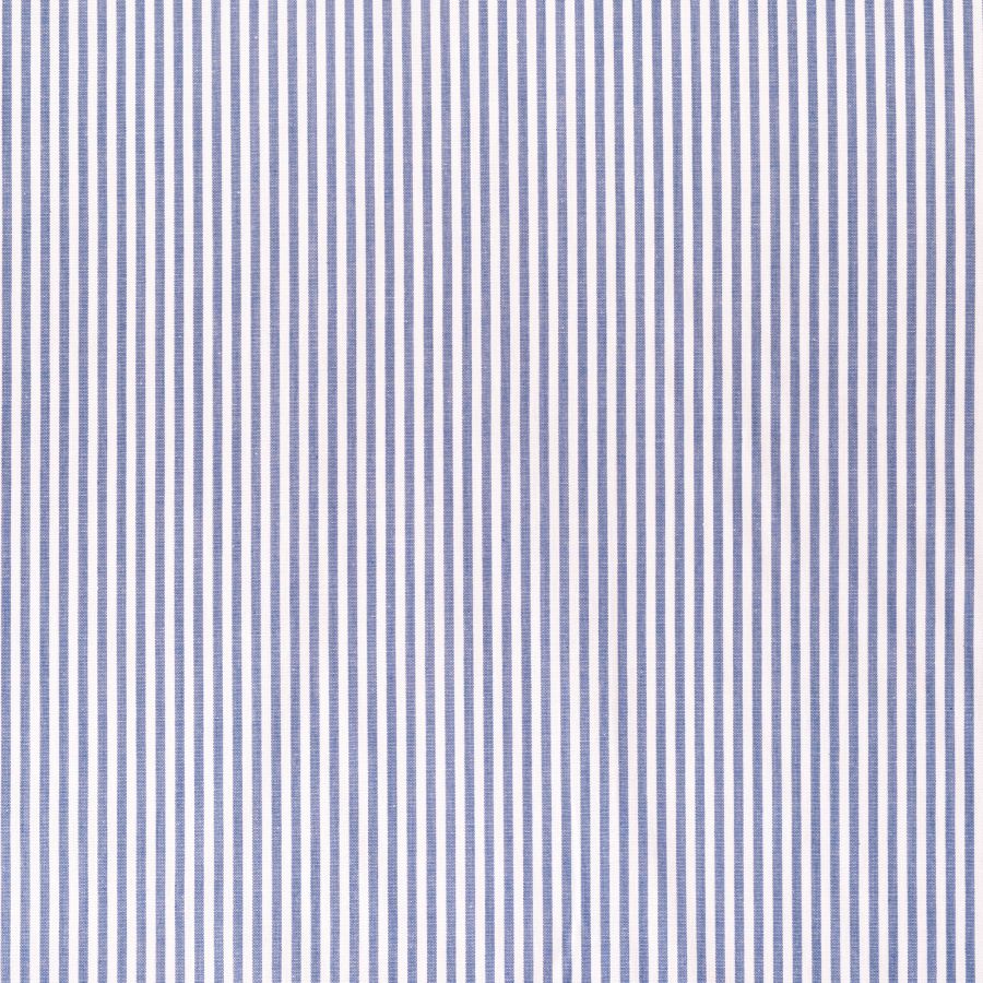 ΥΦΑΣΜΑ 100% ΒΑΜΒΑΚΕΡΗ ΠΟΠΛΙΝΑ ΝΗΜΑΤΟΒΑΜΜΕΝΗ ΔΙΠΛΗΣ ΟΨΗΣ - ΡΙΓΕ 2mm ΑΣΠΡΟ/ ΜΠΛΕ ΡΑΦ