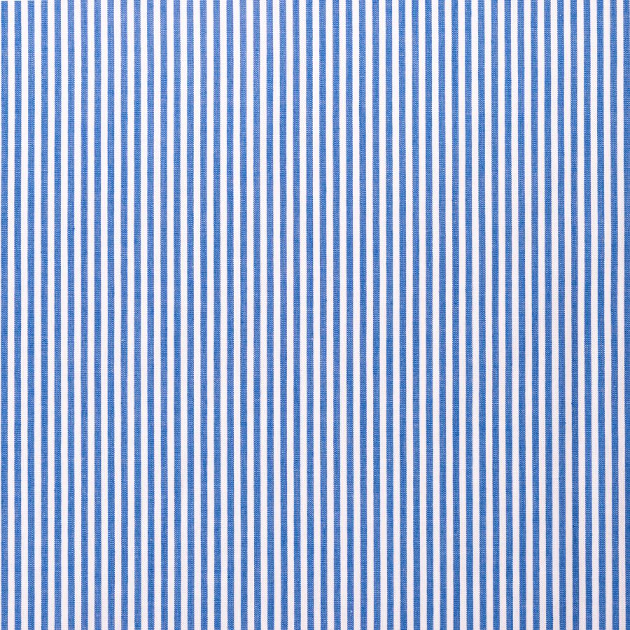 ΥΦΑΣΜΑ 100% ΒΑΜΒΑΚΕΡΗ ΠΟΠΛΙΝΑ ΝΗΜΑΤΟΒΑΜΜΕΝΗ ΔΙΠΛΗΣ ΟΨΗΣ - ΡΙΓΕ 2mm ΑΣΠΡΟ/ ΜΠΛΕ 