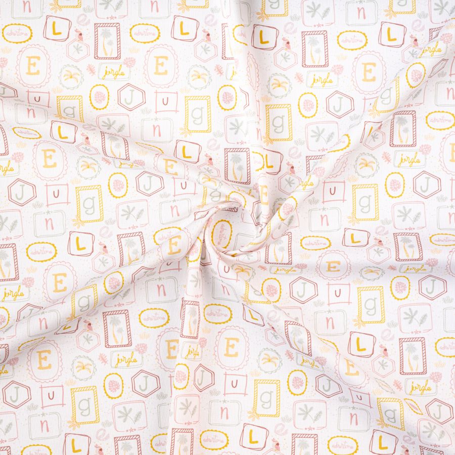 ΥΦΑΣΜΑ 100% ΒΑΜΒΑΚΕΡΟ ΓΚΡΟ - JUNGLE FRAMES ΠΑΙΔΙΚΟ (Ρετάλι 1.80 μέτρα)