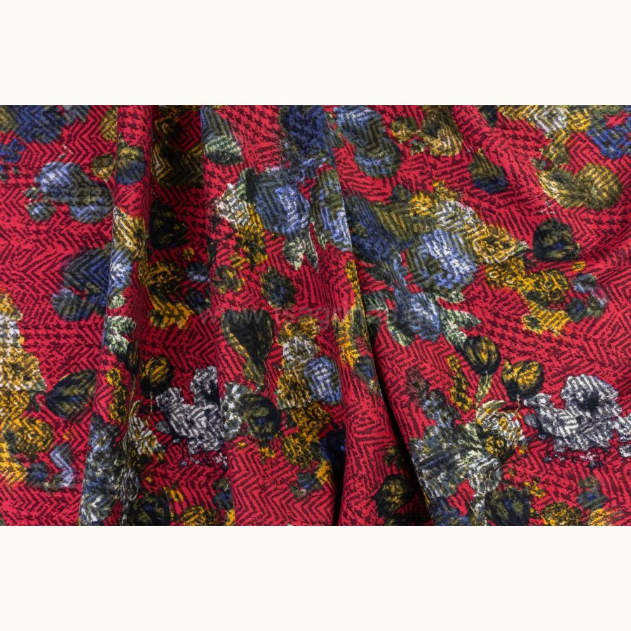 ΥΦΑΣΜΑ ΕΛΑΣΤΙΚΟ ΒΑΡΥ ΑΝΑΓΛΥΦΟ ΖΑΚΑΡ (ΚΟΚΚΙΝΗ ΣΧΕΔΙΟ ΨΑΡΟΚΟΚΚΑΛΟ ΒΑΣΗ ΜΕ ΦΛΟΡΑΛ) - Ρετάλι 2.30μ.