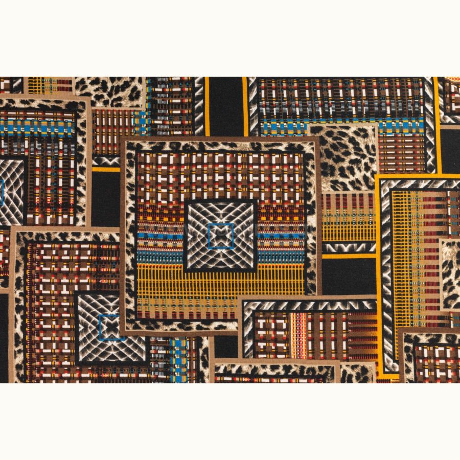 ΥΦΑΣΜΑ ΠΛΕΚΤΟ SOFT TOUCH (ΤΕΤΡΑΓΩΝΑ ΣΧΕΔΙΑ ΜΕ ΛΕΟΠΑΡ ΜΟΤΙΒΑ ΚΑΦΕ ΚΑΜΗΛΟ)