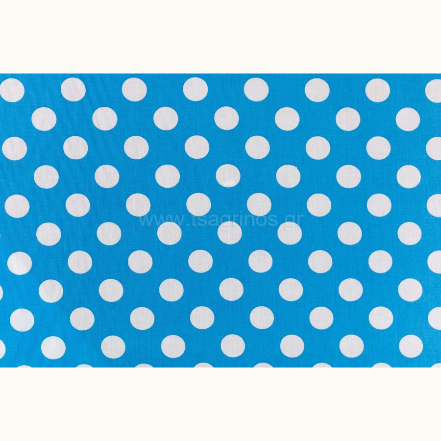 ΥΦΑΣΜΑ ΠΟΠΛΙΝΑ 100% ΒΑΜΒΑΚΙ ΣΧΕΔΙΟ ΠΟΥΑ ΜΕΓΑΛΟ (ΜΠΛΕ ΓΑΛΑΖΙΟ-ΑΣΠΡΟ) - Ρετάλι 3.70μ.