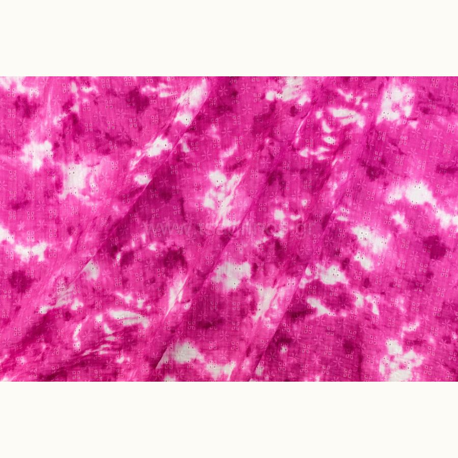 ΥΦΑΣΜΑ ΒΑΜΒΑΚΕΡΗ ΜΟΥΣΕΛΙΝΑ ΜΠΡΟΝΤΕΡΙ (DOUBLE GAUZE) TIE DYE ΦΟΥΞΙΑ