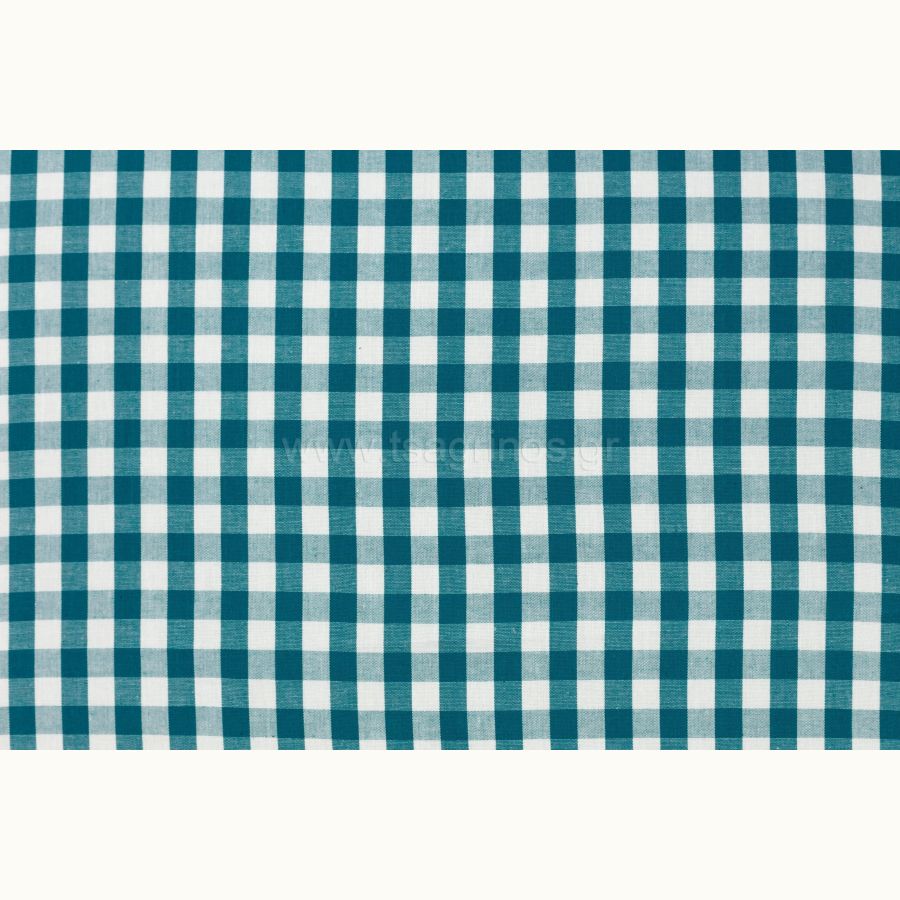 ΥΦΑΣΜΑ ΠΟΠΛΙΝΑ 100% ΒΑΜΒΑΚΙ ΚΑΡΟ VICHY (ΣΧΕΔΙΟ ΜΕΣΑΙΟ ΜΠΛΕ ΠΕΤΡΟΛ-ΑΣΠΡΟ)