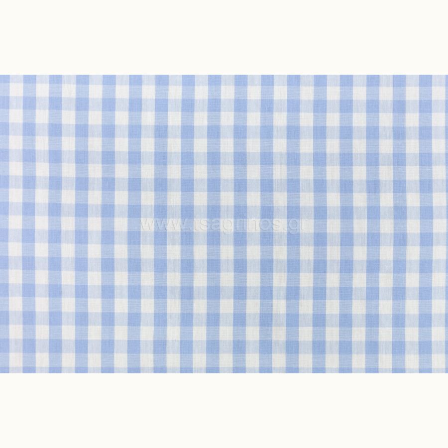 ΥΦΑΣΜΑ ΠΟΠΛΙΝΑ 100% ΒΑΜΒΑΚΙ ΚΑΡΟ VICHY (ΣΧΕΔΙΟ ΜΕΣΑΙΟ ΜΠΛΕ ΓΑΛΑΖΙΟ-ΑΣΠΡΟ)