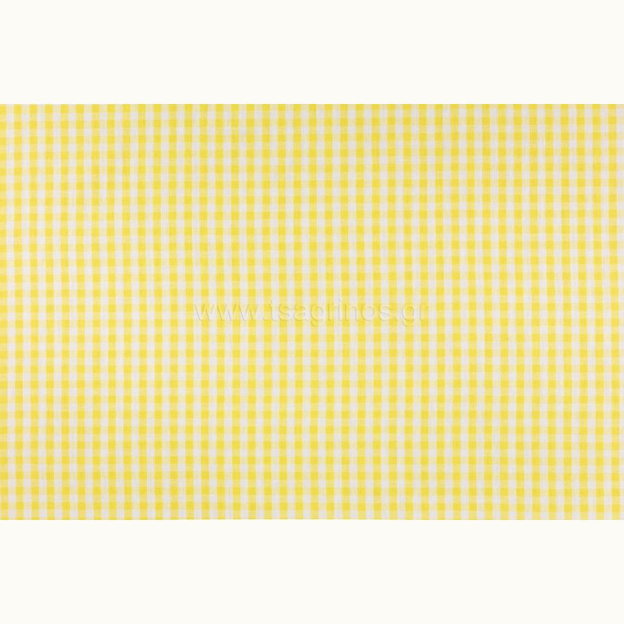 ΥΦΑΣΜΑ ΠΟΠΛΙΝΑ 100% ΒΑΜΒΑΚΙ ΚΑΡΟ VICHY (ΣΧΕΔΙΟ ΜΙΚΡΟ ΚΙΤΡΙΝΟ-ΑΣΠΡΟ)