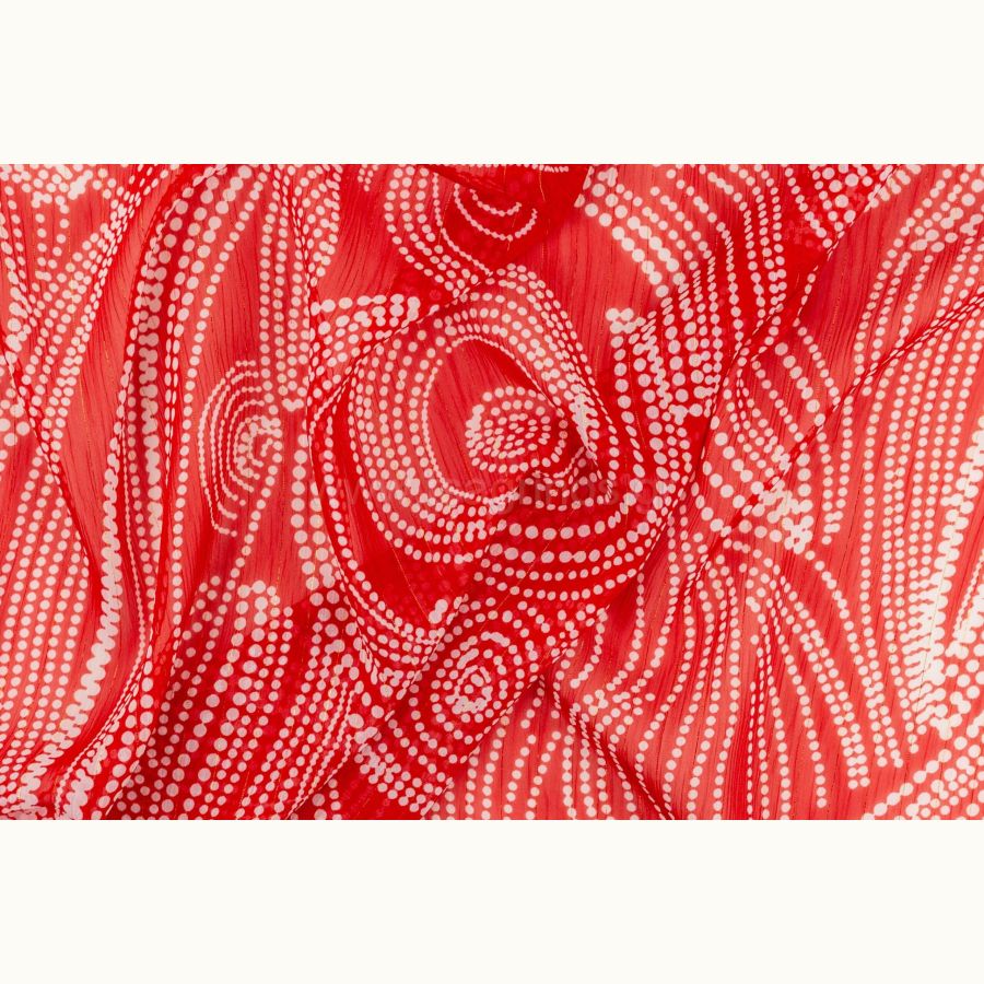 ΥΦΑΣΜΑ ΜΟΥΣΕΛΙΝΑ ΕΜΠΡΙΜΕ LUREX (ΧΡΥΣΗ ΚΛΩΣΤΗ) ΣΧΕΔΙΟ ΓΕΩΜΕΤΡΙΚΟ ΣΧΗΜΑ ΑΠΟ ΚΟΥΚΙΔΕΣ ΚΟΚΚΙΝΟ ΛΟΥΡΕΞ