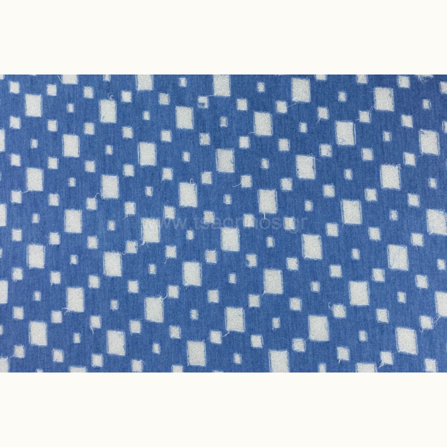 ΥΦΑΣΜΑ ΤΖΙΝ LUREX (ΜΠΛΕ ΚΛΑΣΣΙΚΟ ΣΧΕΔΙΟ ΤΕΤΡΑΓΩΝΑ)
