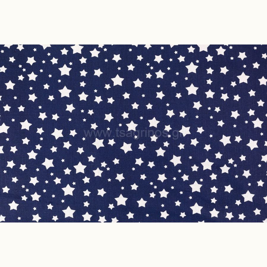 ΥΦΑΣΜΑ ΠΟΠΛΙΝΑ 100% ΒΑΜΒΑΚΙ ΣΧΕΔΙΟ ΑΣΤΕΡΙΑ (ΜΠΛΕ ΣΚΟΥΡΟ - ΑΣΠΡΟ)