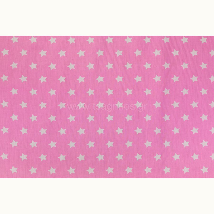 ΥΦΑΣΜΑ ΠΟΠΛΙΝΑ 100% ΒΑΜΒΑΚΙ ΣΧΕΔΙΟ ΑΣΤΕΡΙΑ (ΡΟΖ - ΑΣΠΡΟ)