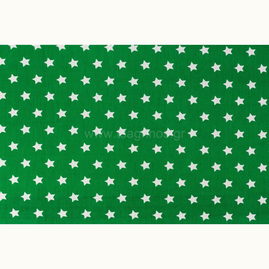 ΥΦΑΣΜΑ ΠΟΠΛΙΝΑ 100% ΒΑΜΒΑΚΙ ΣΧΕΔΙΟ ΑΣΤΕΡΙΑ (ΠΡΑΣΙΝΟ - ΑΣΠΡΟ)