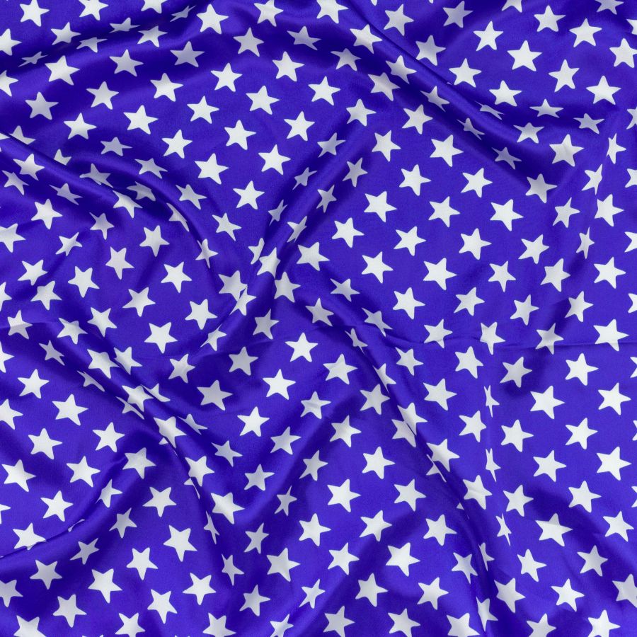 ΥΦΑΣΜΑ ΣΑΤΕΝ ΣΥΝΘΕΤΙΚΟ ΕΜΠΡΙΜΕ - ΑΣΠΡΑ ΑΣΤΕΡΙΑ ΣΕ ΜΠΛΕ ΦΟΝΤΟ