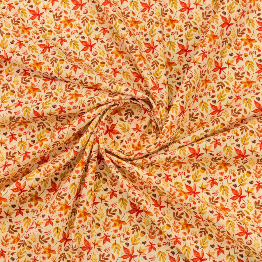 ΥΦΑΣΜΑ ΠΟΠΛΙΝΑ 100% ΒΑΜΒΑΚΙ DIGITAL PRINT - ΦΘΙΝΟΠΩΡΙΝΑ ΦΥΛΛΑ