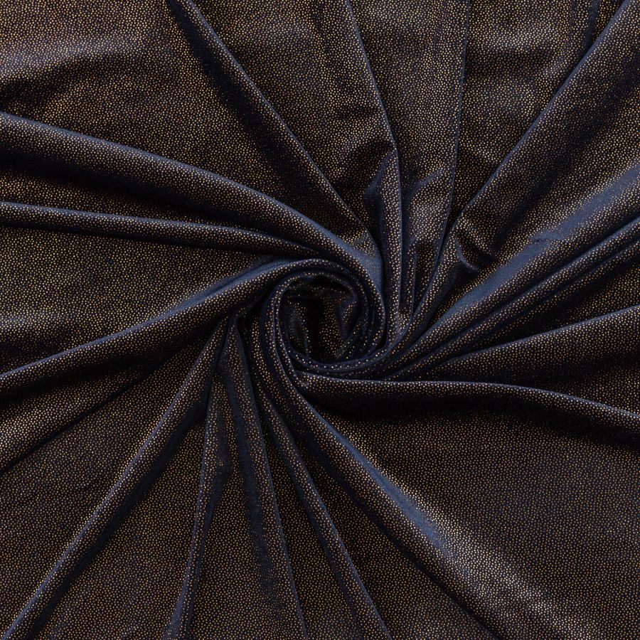 ΥΦΑΣΜΑ ΒΕΛΟΥΔΟ ΣΙΦΟΝ ΕΛΑΣΤΙΚΟ ΜΕ ΑΝΑΓΛΥΦΟ ΓΚΛΙΤΤΕΡ - ΜΠΛΕ ΣΚΟΥΡΟ/ ΧΡΥΣΟ