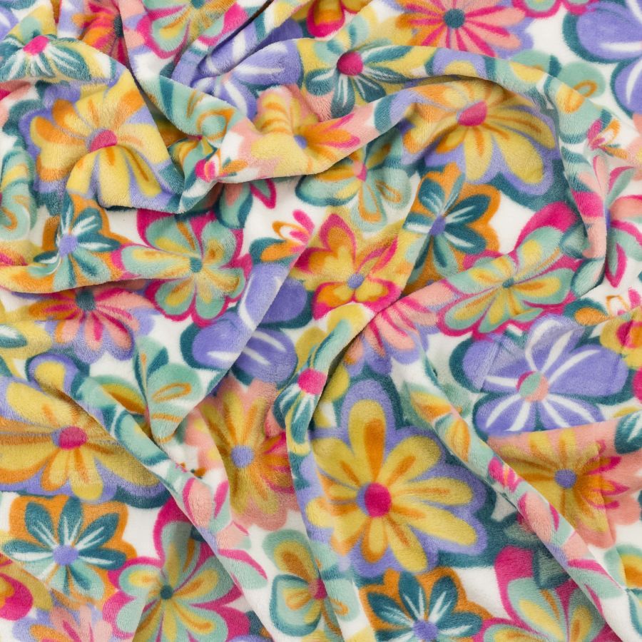 ΥΦΑΣΜΑ ΦΛΙΣ ΓΟΥΝΑΚΙ “POLAR FLEECE” - ΠΟΛΥΧΡΩΜΑ ΛΟΥΛΟΥΔΙΑ ΡΕΤΡΟ