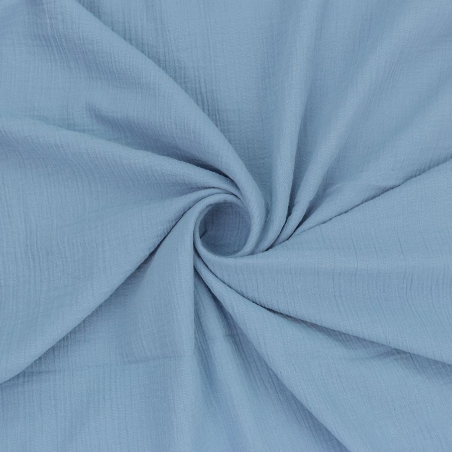 ΥΦΑΣΜΑ ΒΑΜΒΑΚΕΡΗ ΜΟΥΣΕΛΙΝΑ (Φ. 2.80) DOUBLE GAUZE – ΓΑΖΑ ΜΕ ΓΚΟΦΡΕ ΥΦΑΝΣΗ - ΜΠΛΕ ΡΑΦ/BLUE JEAN