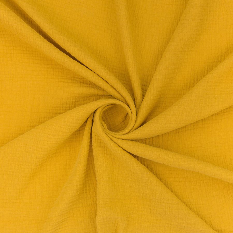 ΥΦΑΣΜΑ ΒΑΜΒΑΚΕΡΗ ΜΟΥΣΕΛΙΝΑ DOUBLE GAUZE – ΓΑΖΑ ΜΕ ΓΚΟΦΡΕ ΥΦΑΝΣΗ - ΚΙΤΡΙΝΟ ΧΡΥΣΟ