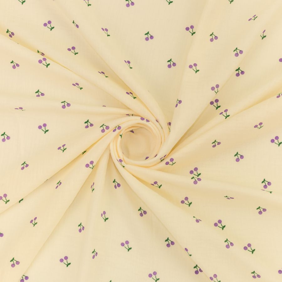 ΥΦΑΣΜΑ ΒΑΜΒΑΚΕΡΗ ΜΟΥΣΕΛΙΝΑ DOUBLE GAUZE – ΓΑΖΑ ΜΕ ΓΚΟΦΡΕ ΥΦΑΝΣΗ - ΛΙΛΑ ΚΕΡΑΣΙΑ ΣΕ ΕΚΡΟΥ ΦΟΝΤΟ