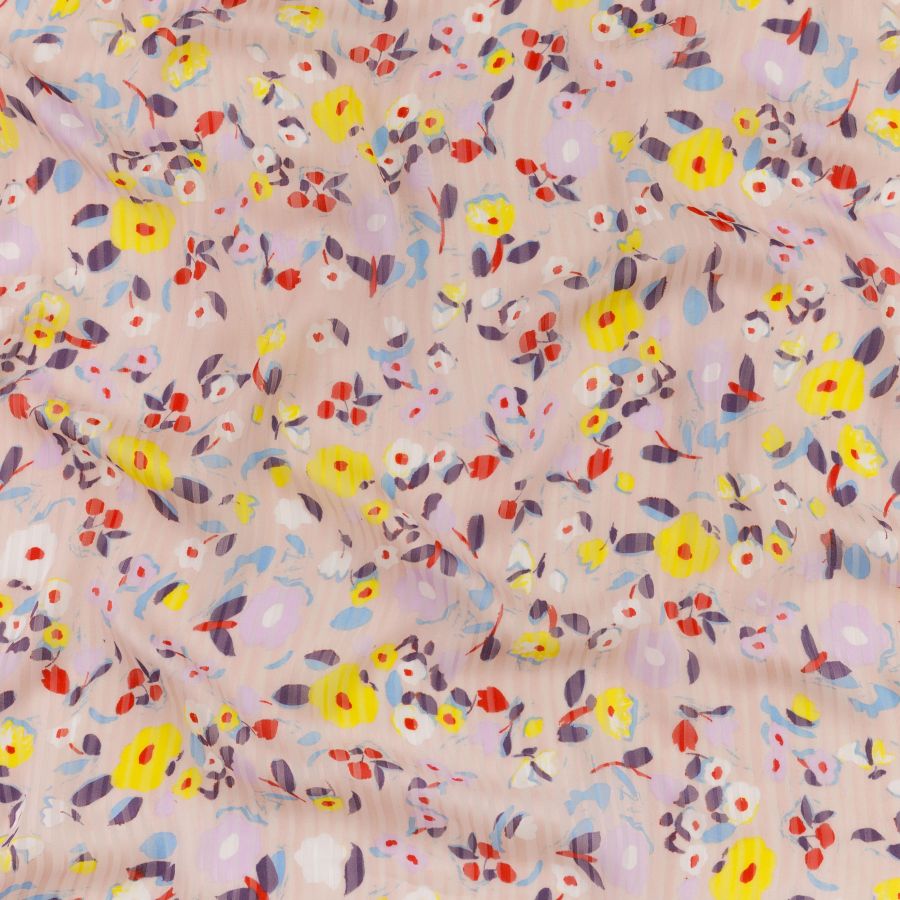 ΥΦΑΣΜΑ ΜΟΥΣΕΛΙΝΑ ΕΜΠΡΙΜΕ - ΦΛΟΡΑΛ ΣΧΕΔΙΟ ΡΟΖ