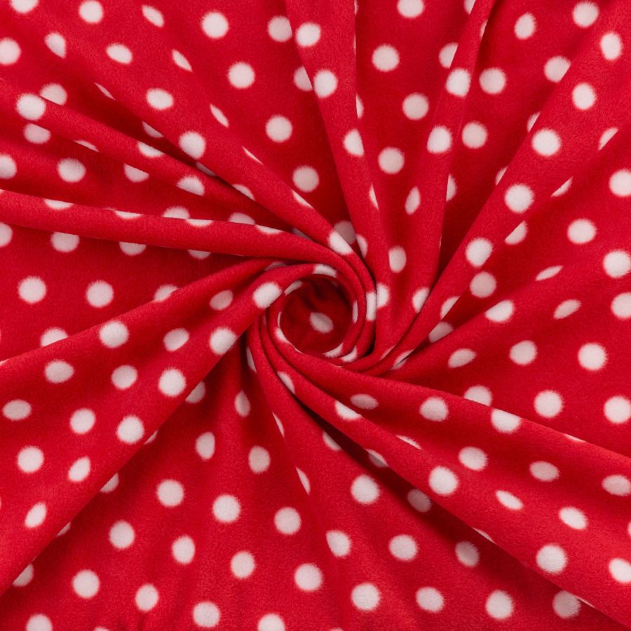 ΥΦΑΣΜΑ ΦΛΙΣ (LAMBS FLEECE) ΠΟΥΑ ΚΟΚΚΙΝΟ - ΑΣΠΡΟ