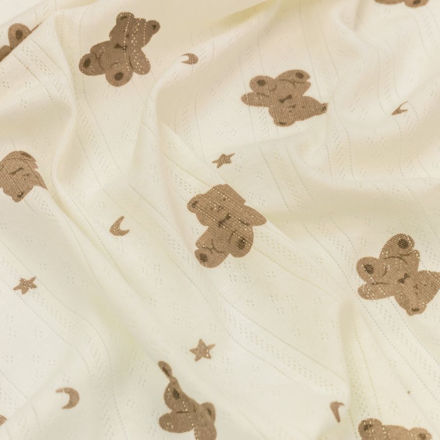 ΥΦΑΣΜΑ ΠΛΕΚΤΟ ΔΙΑΤΡΗΤΟ ''POINTELLE'' ΕΜΠΡΙΜΕ - ΑΡΚΟΥΔΑΚΙΑ & ΑΣΤΕΡΑΚΙΑ