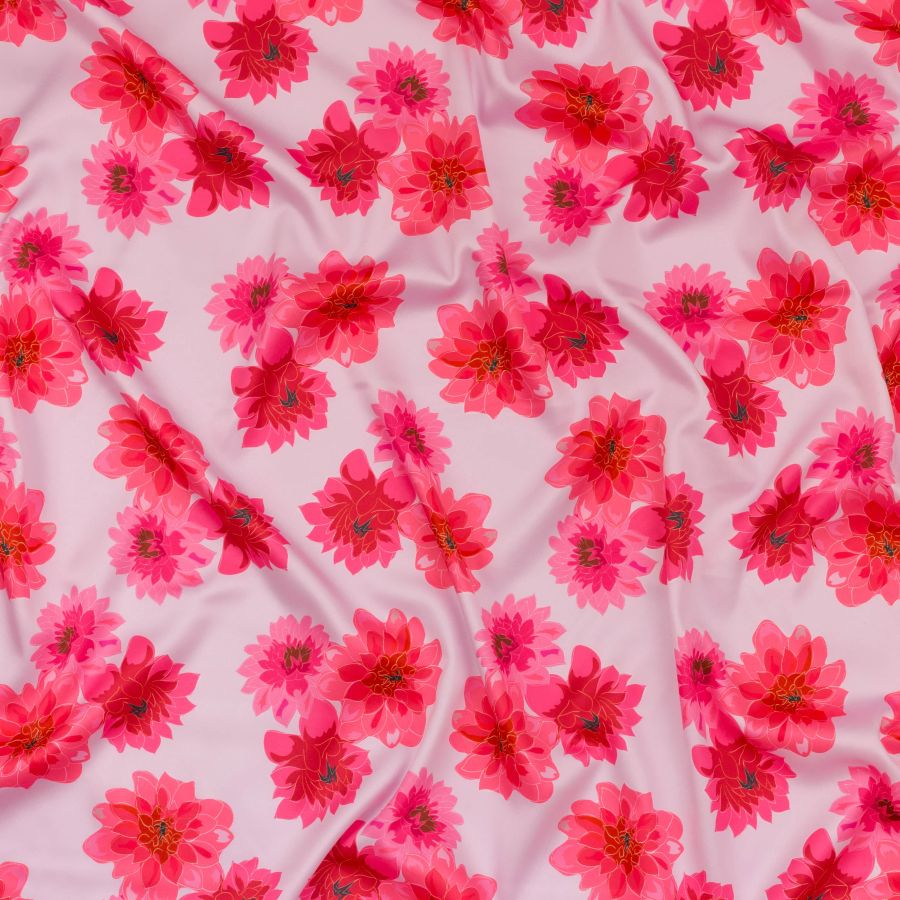 ΥΦΑΣΜΑ ΣΑΤΕΝ ''SMOOTH LUX SATIN'' - ΦΛΟΡΑΛ PINK DAHLIA DREAM - Ρετάλια 1.80μ. + 3.20μ.