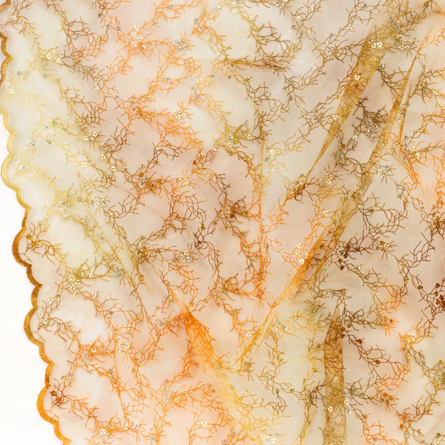 ΥΦΑΣΜΑ ΤΟΥΛΙ ΜΕ ΚΕΝΤΗΜΑ & ΠΑΓΙΕΤΕΣ - TIE DYE (Ρετάλι 3.30 μέτρα)