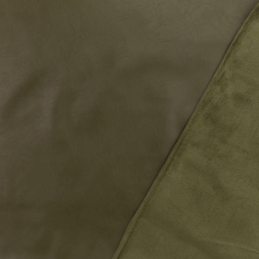 ΥΦΑΣΜΑ ΔΕΡΜΑΤΙΝΗ ΜΕ SUEDE ΕΠΕΝΔΥΣΗ ΕΛΑΣΤΙΚΗ - ΠΡΑΣΙΝΟ ΧΑΚΙ/ΛΑΔΙ