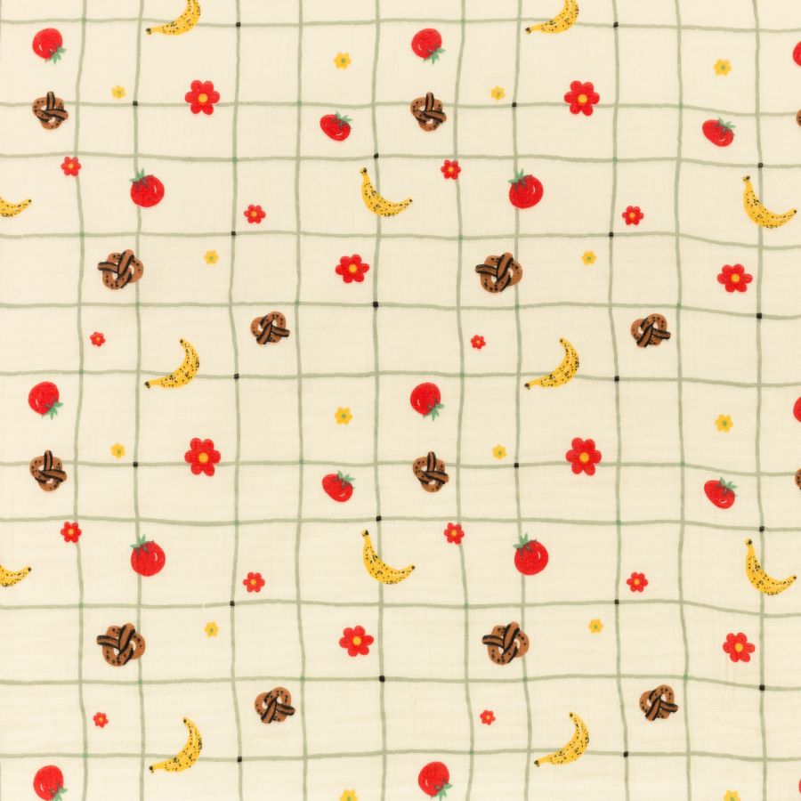 ΥΦΑΣΜΑ ΒΑΜΒΑΚΕΡΗ ΜΟΥΣΕΛΙΝΑ DOUBLE GAUZE – ΓΑΖΑ ΜΕ ΓΚΟΦΡΕ ΥΦΑΝΣΗ - ΠΙΚΝΙΚ