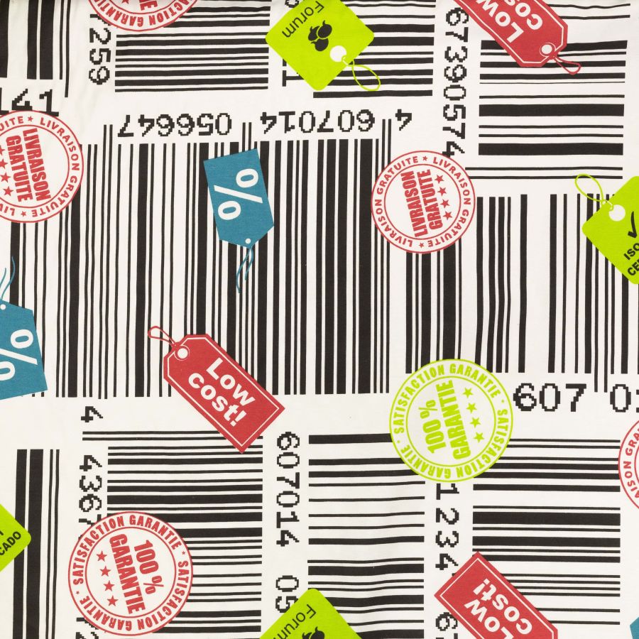 ΥΦΑΣΜA ΛΟΝΕΤΑ PRINTED (ΜΑΛΑΚΟ ΚΑΡΑΒΟΠΑΝΟ) BARCODE & ΕΤΙΚΕΤΕΣ ΠΡΟΣΦΟΡΩΝ (Ρετάλια 1.50+2.60+2.80 μέτρα)