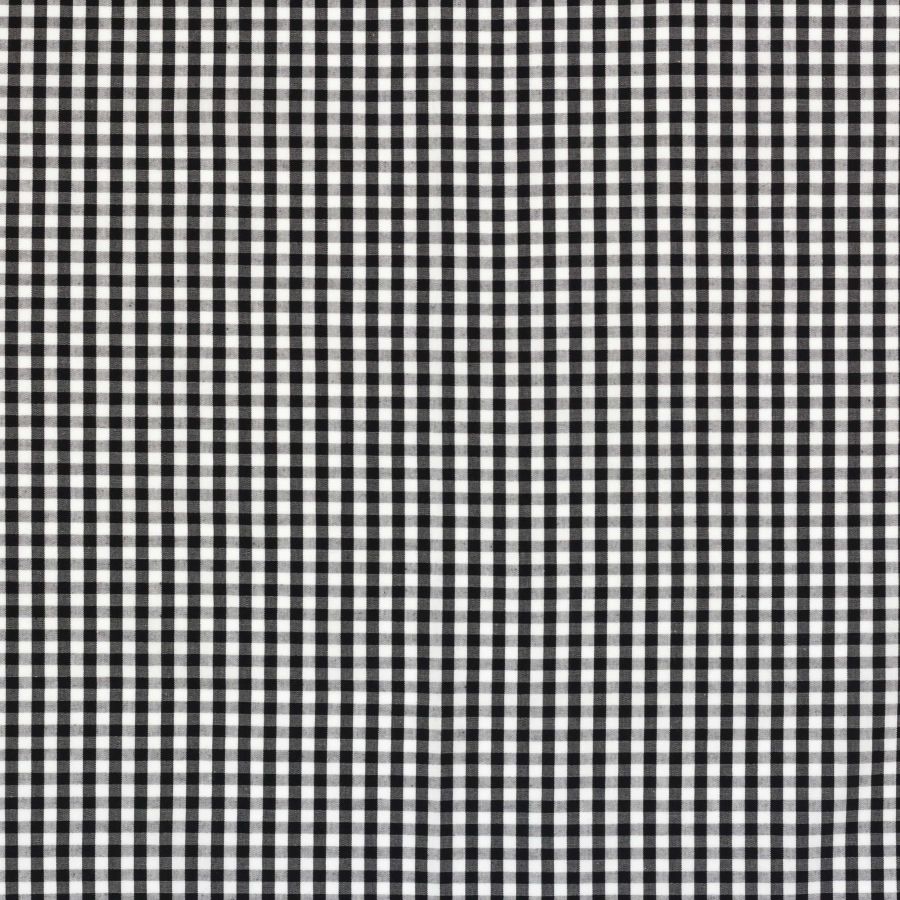 ΥΦΑΣΜΑ ΠΟΠΛΙΝΑ 100% ΒΑΜΒΑΚΙ ΚΑΡΟ ''VICHY'' ΣΧΕΔΙΟ ΜΙΚΡΟ ΜΑΥΡΟ - ΑΣΠΡΟ