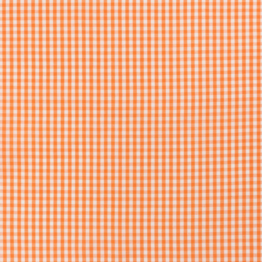 ΥΦΑΣΜΑ ΠΟΠΛΙΝΑ 100% ΒΑΜΒΑΚΙ ΚΑΡΟ ''VICHY'' ΣΧΕΔΙΟ ΜΙΚΡΟ ΠΟΡΤΟΚΑΛΙ - ΑΣΠΡΟ 