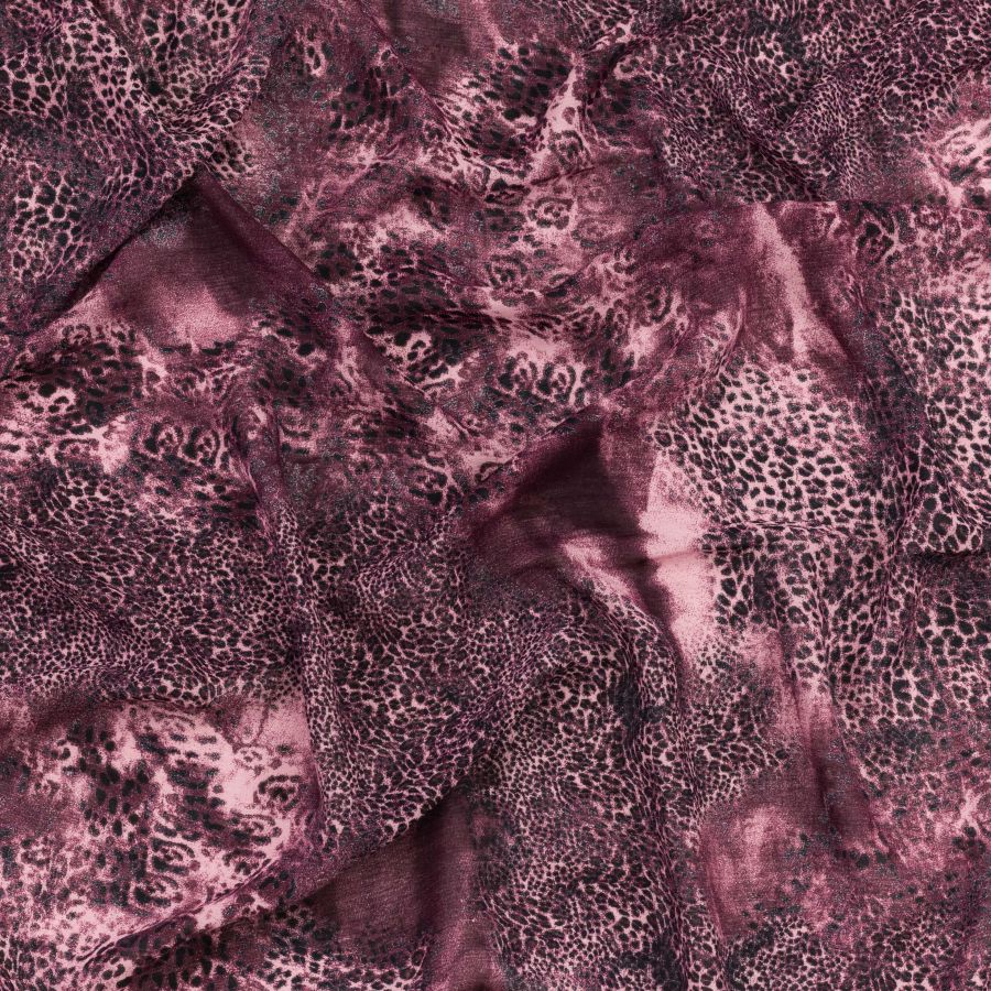 ΥΦΑΣΜΑ RAYON ΜΕ ΣΧΕΔΙΟ ΛΕΟΠΑΡ TIE DYE - ΜΩΒ