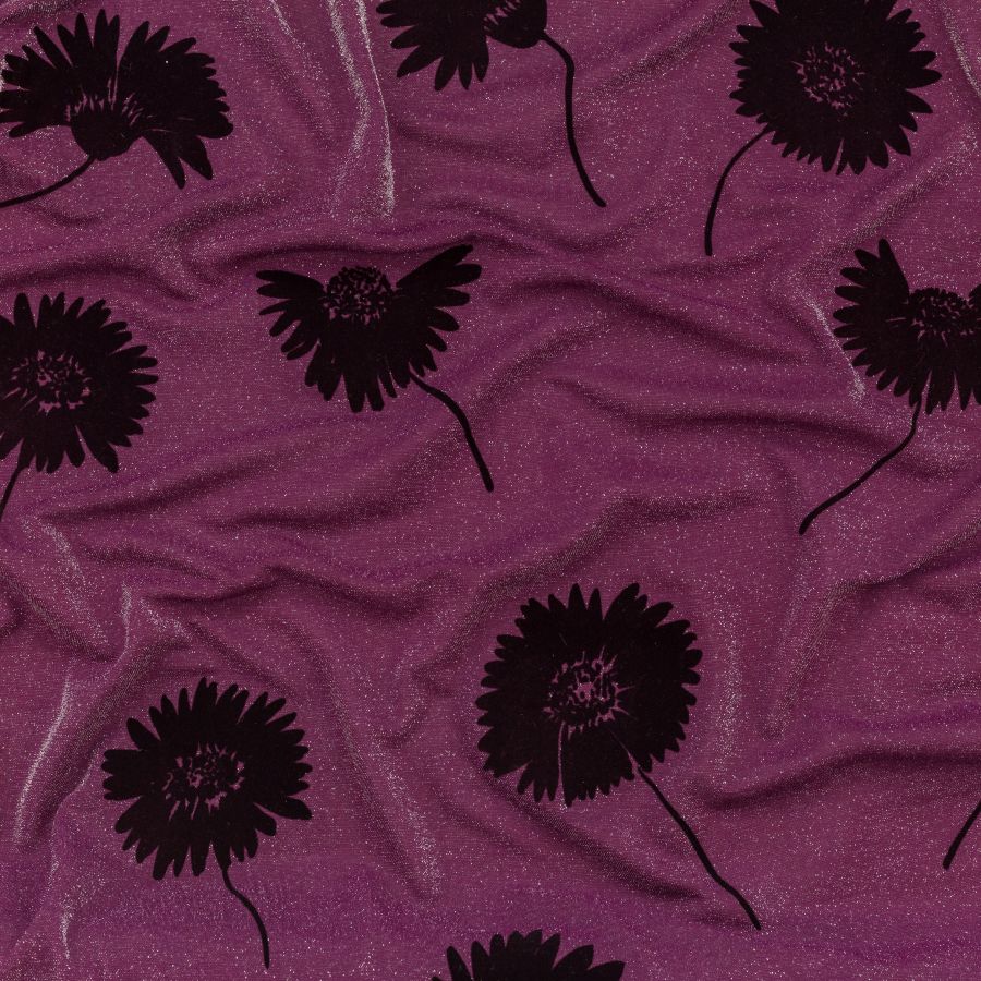 ΥΦΑΣΜΑ ΖΕΡΣΕΙ ΕΛΑΣΤΙΚΟ ΓΚΛΙΤΤΕΡ ΜΕ ΑΝΑΓΛΥΦΟ ΣΧΕΔΙΟ ΒΕΛΟΥΤΕ - ΜΩΒ ΜΑΡΓΑΡΙΤΕΣ (Ρετάλι 0.80 μετρα)