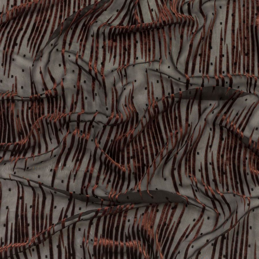 ΥΦΑΣΜΑ ΜΕΤΑΞΩΤΗ ΜΟΥΣΕΛΙΝΑ ΝΤΕΒΟΡΕ ΜΕ ΒΕΛΟΥΔΟ - ΚΑΦΕ (Ρετάλι 2.40 μέτρα)