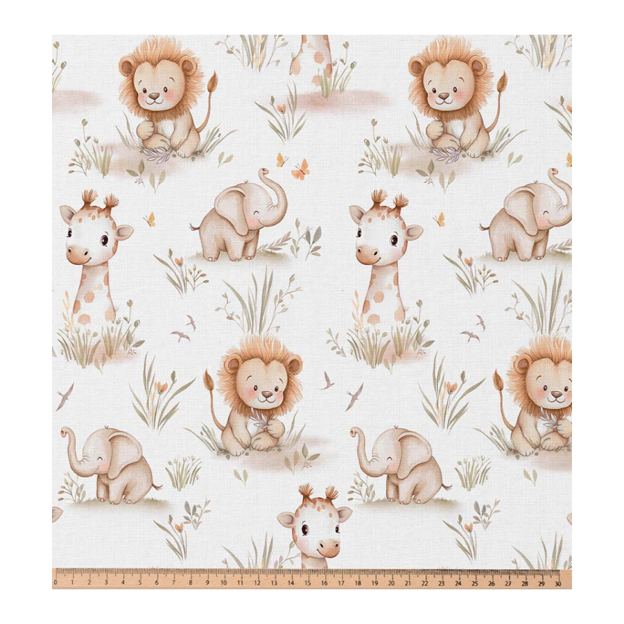 ΥΦΑΣΜΑ ΠΟΠΛΙΝΑ 100% ΒΑΜΒΑΚΙ DIGITAL PRINT -  ΖΩΑΚΙΑ ΣΑΒΑΝΑΣ