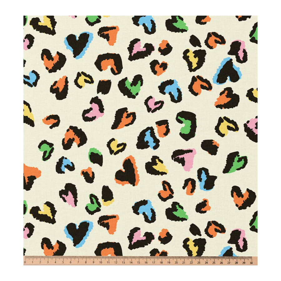 ΥΦΑΣΜΑ ΠΟΠΛΙΝΑ 100% ΒΑΜΒΑΚΙ - ΛΕΟΠΑΡ ΠΟΛΥΧΡΩΜΕΣ ΚΑΡΔΙΕΣ