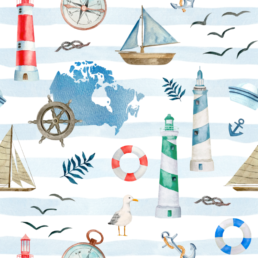 ΥΦΑΣΜΑ ΠΟΠΛΙΝΑ 100% ΒΑΜΒΑΚΙ DIGITAL PRINT - ΥΦΑΣΜΑ ΠΟΠΛΙΝΑ 100% ΒΑΜΒΑΚΙ DIGITAL PRINT - NAUTICAL LIFE