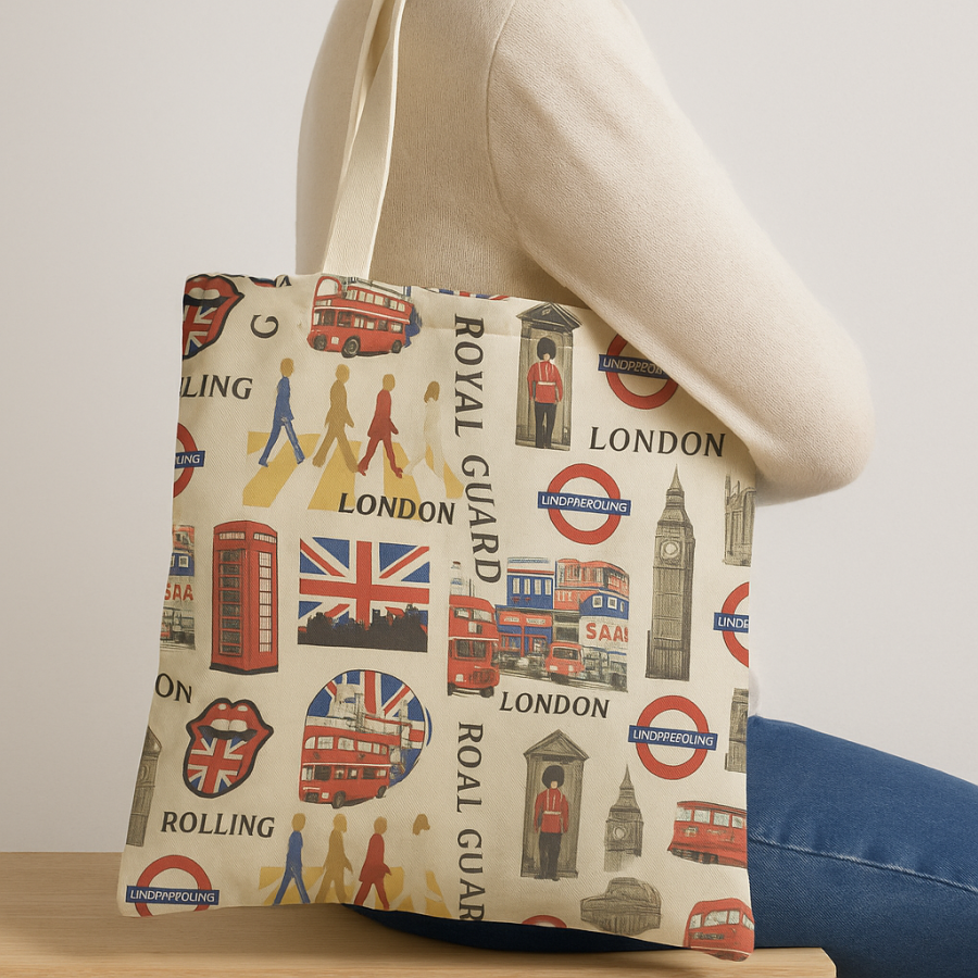 ΥΦΑΣΜA ΛΟΝΕΤΑ PRINTED (ΜΑΛΑΚΟ ΚΑΡΑΒΟΠΑΝΟ) ΛΟΝΔΙΝΟ POP ART BEATLES 