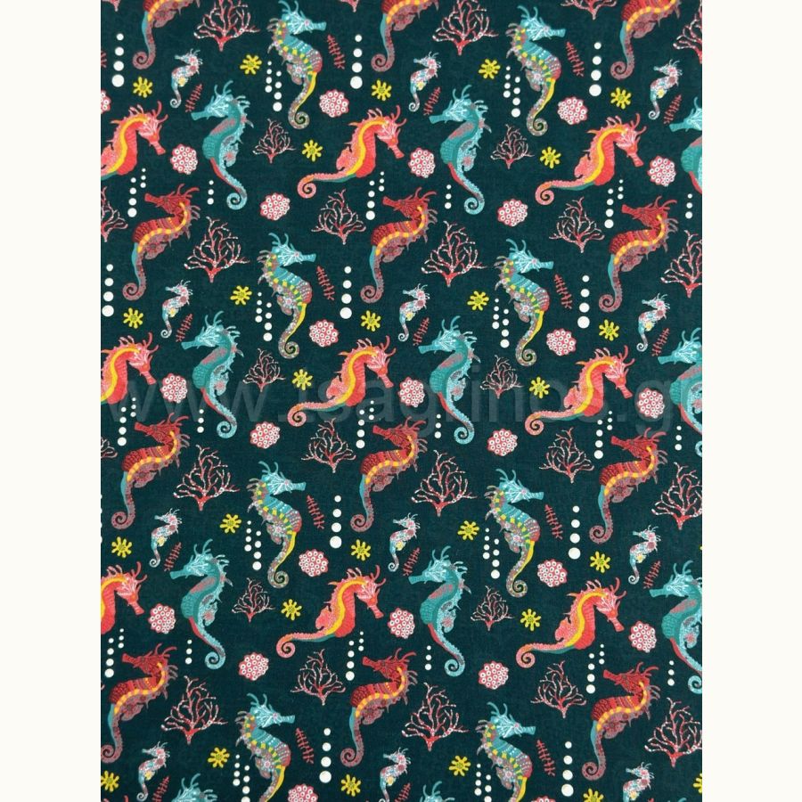 ΥΦΑΣΜΑ ΠΟΠΛΙΝΑ 100% ΒΑΜΒΑΚΙ (ΙΠΠΟΚΑΜΠΟΙ ΣΕ ΒΥΘΟ) - Ρετάλια 1.20μ. + 2.40μ.