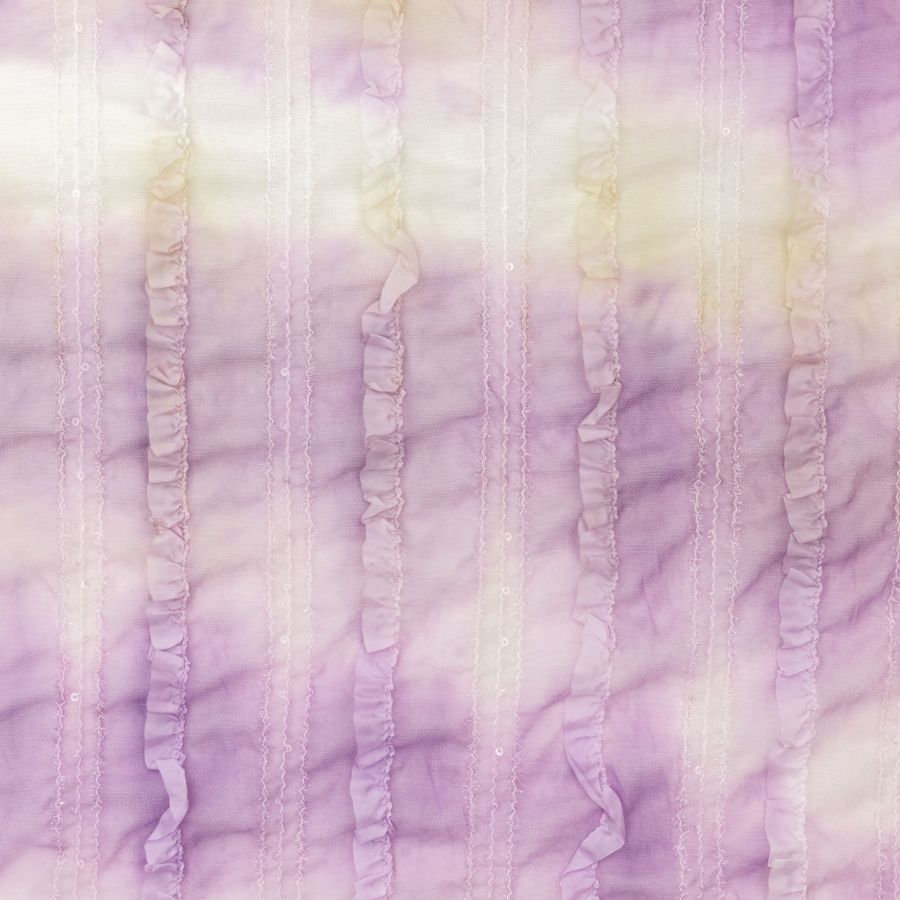 ΥΦΑΣΜΑ ΤΟΥΛΙ ΕΛΑΣΤΙΚΟ (ΔΙΧΤΥ) ΜΕ ΣΧΕΔΙΟ ΣΟΥΡΕΣ ΜΩΒ-ΛΙΛΑ ''TIE DYE''